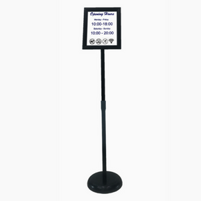 Metal Poster & Sign Stand for 8.5 x 11 Artwork, Adjustable Height with Revolving Sign Frame Adapting Different View Angels