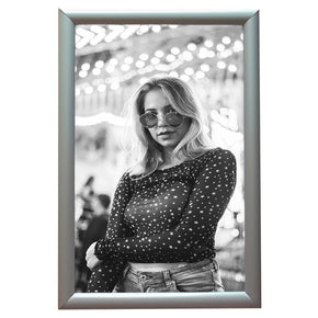 Aluminum Wall Hanging Poster Frame Easy Front Open Graphic Size 11 x 17 Inches, Color Silver
